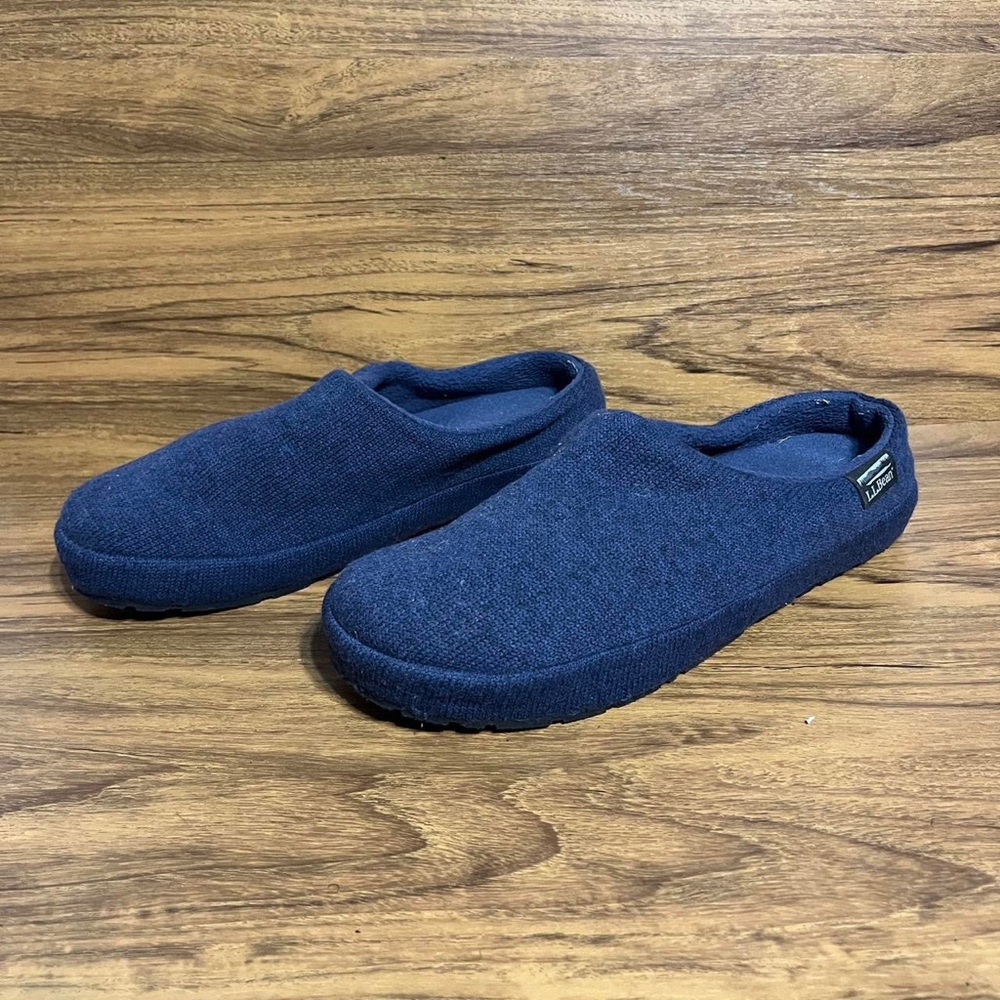 L.L. Bean Daybreak Scuffs blue Mule Slip On slippers Women's 8 M warm cozy